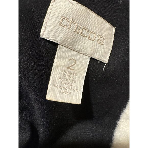 CHICOS Zebra Animal Faux Fur Wool Blend Vest Black White Size 2 US 12 Large - Picture 5 of 8